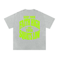 Faith High Squat Low - Snow Washed Oversized Cotton T-Shirt